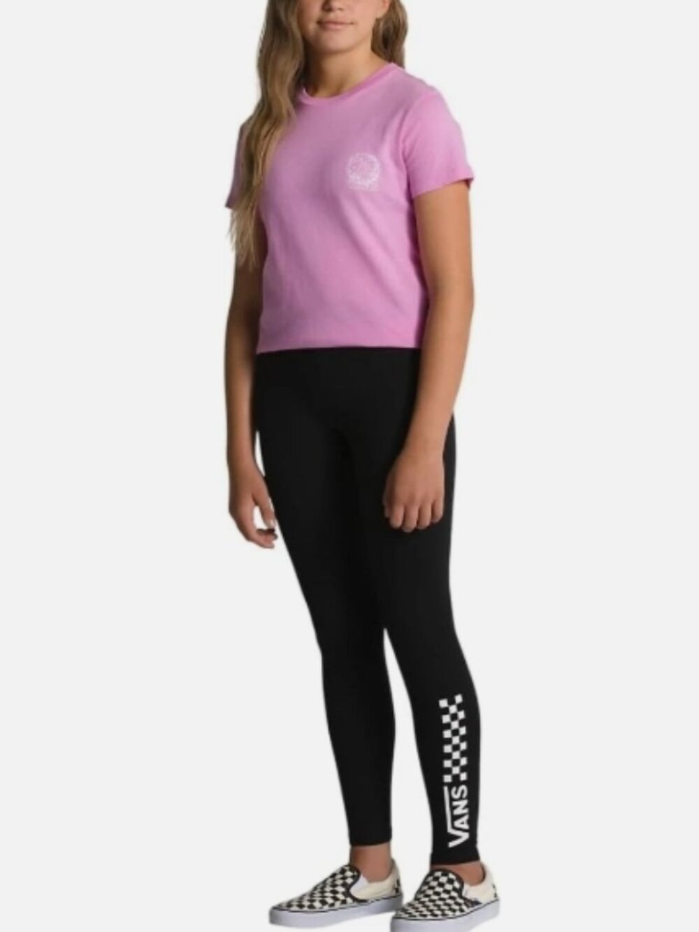 Vans Girls' Chalkboard Leggings (Black/White) Checkerboard